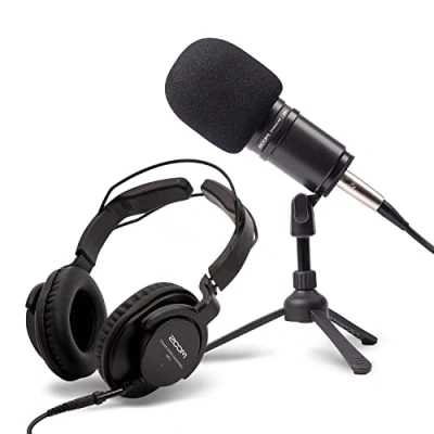 Abbildung von Zoom ZDM 1PMP Podcast Kit mit Mikrofon/Kabel/Headset/Stativ