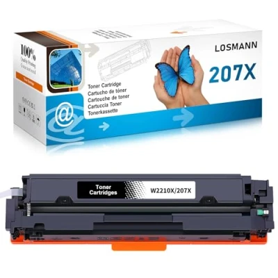 Abbildung von LOSMANN 207X W2210X Mit Chip Toner Kompatibel für HP 207A W2210A Ersatz Color Laserjet Pro MFP M283fdw M255dw M282nw M283fdn M255nw (Schwarz)