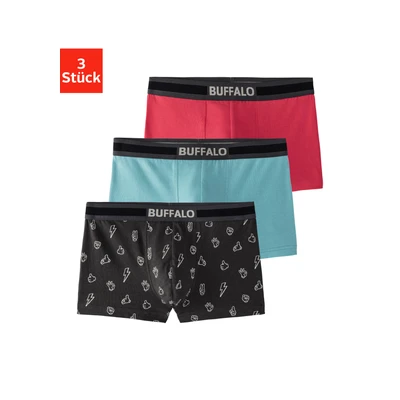 Abbildung von Buffalo 3 PACK Panties für Kinder, Größe: 122/128, Blue/rust