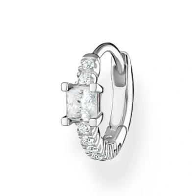Abbildung von THOMAS SABO Single Creole mit blauen Steinen, weißen CR691 051 14, 166 7, Glas Keramik Stein, Zirkonia (synth)