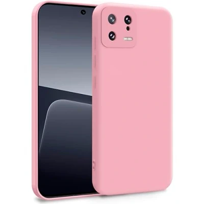 Abbildung von MyGadget Silikon Hülle kompatibel mit Xiaomi 13 5G Zweilagige Handyhülle Kameraschutz Cover Innenfutter &amp; außen Baby Pink