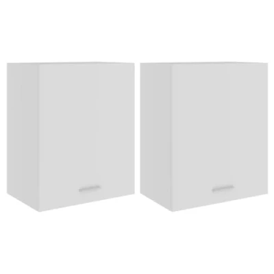 Abbildung von vidaXL 2X Hängeschrank 2 Regalböden Küchenschrank Küche Schrank Einbauküche Küchenzeile Küchenmöbel Oberschrank Weiß 50x31x60cm Holzwerkstoff