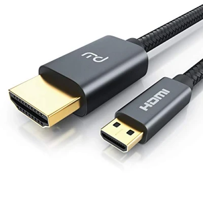 Abbildung von CSL 8k micro HDMI auf 2.1 Kabel 1m 3D UHD II 7680 x 4320@120Hz mit DSC HDR ARC Typ D A Nylon Brading für Raspberry Pi 4, Gopro, ODROID, Kameras, Tablets Notebooks