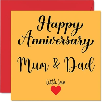 Abbildung von Stuff4 Niedliche Jubiläumskarte Mama und Papa Glückwunschkarte zum Hochzeitstag Karte Frauen Männer 145 mm x Glückwunschkarten Eltern Mutter Vater