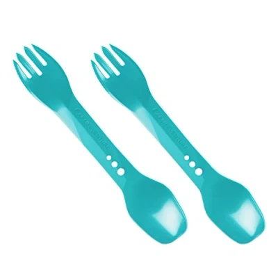 Abbildung von Lifeventure Ellipse Wiederverwendbarer Plastikgöffel für Camping, Reisen &amp; Outdoor 2er Pack