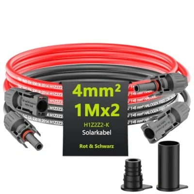 Abbildung von Tool Free Solarkabel 4mm²/6mm²,Solarkabel Verlängerung 1/2/3/5/10M,PV Kabel(4mm2, 1m)