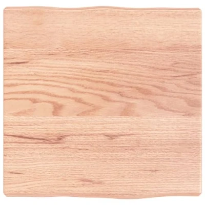 Abbildung von vidaXL Tischplatte, Holzplatte für Tisch Esstisch Couchtisch, Massivholzplatte Handgefertigt mit Baumkante, Ersatztischplatte, Hellbraun 40x40x(2 4) cm Massivholz Behandelt