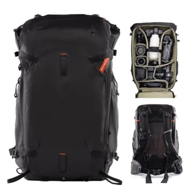 Abbildung von PGYTECH OnePro Focux 35L Rucksack Wasserdicht, Kamerarucksack für DSLR/SLR/Spiegellose Kameras/Objektive Stativ, Regenschutz Fotorucksack Wandern mit Laptopfach, Schwarz
