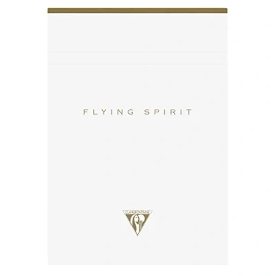 Abbildung von Clairefontaine 104636C Notizblock Flying Spirit, an Kopfseite geleimt, liniert, 14,8 x 21cm, 70 Blatt, 1 Stück, Weiß mit sortierten Designs