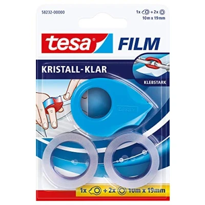 Abbildung von 9 x Tesa Klebefilm tesafilm 10mx19mm kristall klar VE=2 Stück + Abroll