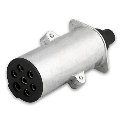 Abbildung von KIMISS 7 Pin Trailer Stecker, N Typ Runde Pole Verdrahtung Stecker Aluminium Abschleppadapter für Truck Caravan (europäische Art)