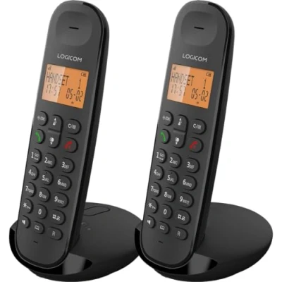 Abbildung von Logicom Iloa 255T Schnurloses Festnetztelefon mit Anrufbeantworter Duo analoge und DECT Telefone Schwarz
