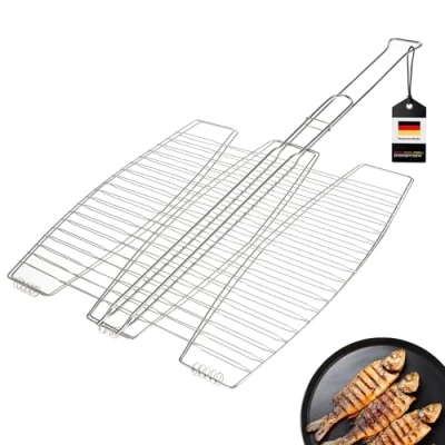 Abbildung von bremermann Grillguthalter Fischgriller 3fach // Edelstahl ca. 65 x 39,5 cm Fischbräter