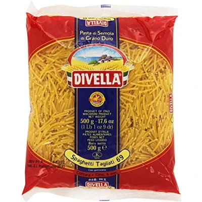 Abbildung von 10x Divella Spaghetti Tagliati N. 69 Hartweizengrieß Pasta Italienische Nudeln 500g Packung + Italian Gourmet Polpa di Pomodoro 400g Dose