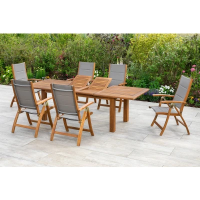 Abbildung von MERXX Garten Essgruppe &quot;Acapulco&quot;, (7 tlg.), 6 Stühle mit ausziehbarem Tisch