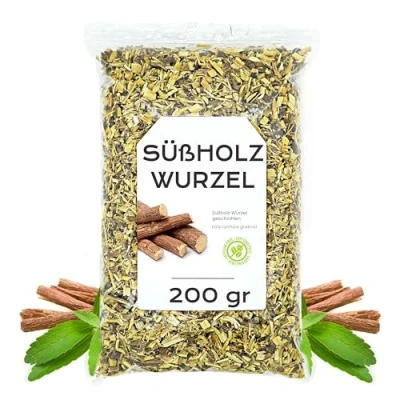 Abbildung von Süßholzwurzel 200 gr Tee Süßholz Süssholzwurzel Getrocknet und Geschnitten Lakritz Lose (200 gr)