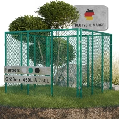 Abbildung von Heimfleiss® Komposter 100 x 75 cm (Parent), BxTxH: 100x100x75 cm, 750 l, (Grün = 750L), Robuster Gartenkomposter mit Stecksystem für nachhaltige Kompostierung
