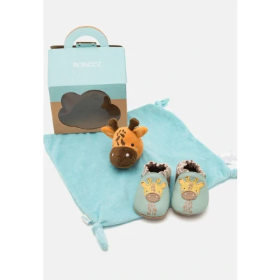 Abbildung von Robeez Coffret Garcon Unisex Geschenk zur Geburt für Kinder, Größe: 17/18, Vert/aqua/marron Schuhe
