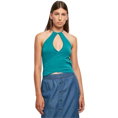 Abbildung von Urban Classics Short Wraped Neckholder Top, Damen, Größe: XL, Watergreen
