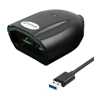 Abbildung von Barcodescanner, Stationär Lesegerät USB, professionaler automatischer und manueller Barcode Scanner, Barcodeleser, Schwarz, kompakte Größe, sehr schnelles Scannen, HD S80 HDWR