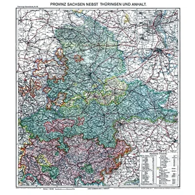 Abbildung von Historische Karte: Provinz SACHSEN nebst Thüringen und Anhalt im Deutschen Reich um 1913 [gerollt]: Carl Flemmings Generalkarte, No. 35.