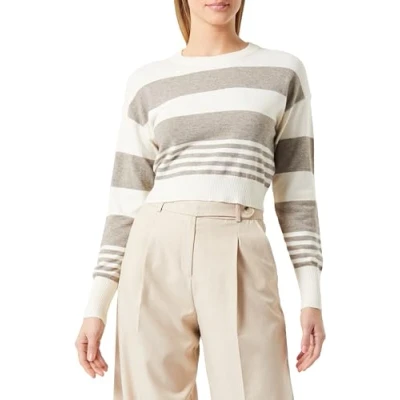 Abbildung von ONLY Pullover Damen, Whitecap Gray/Stripes:Melange/Walnut, L
