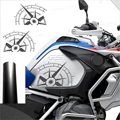 Abbildung von 2 Aufkleber kompatibel mit Tankseiten Motorrad R 1200 1250 GS Adventure LC (Anthrazit)