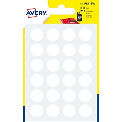 Abbildung von Avery 168 Tabletten Ø15 mm Brett A6 Weiß (PSA15 W)