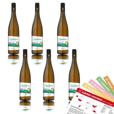 Abbildung von Wein Genuss Spätlese QmP, süß, sortenreines Weinpaket + VINOX Winecards (6x0,75l)
