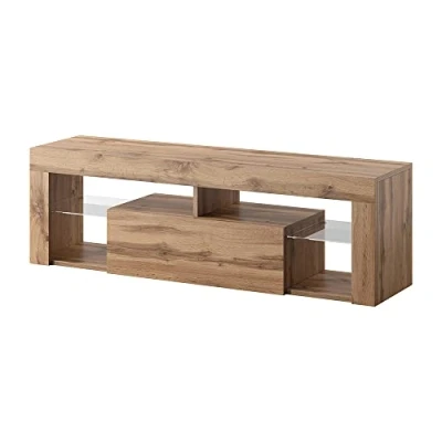 Abbildung von Selsey BIANKO TV Lowboard/Fernsehschrank Stehend Holzoptik Eiche Lancaster mit Klapptür 140 cm (ohne LED, Lancaster)
