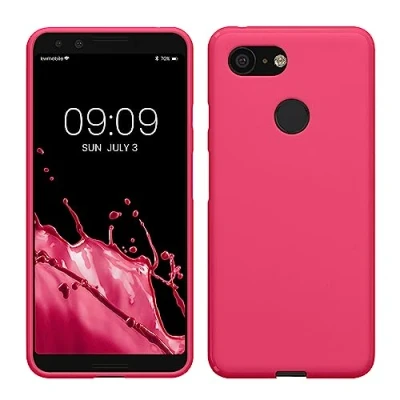 Abbildung von kwmobile Hülle kompatibel mit Google Pixel 3 weiches TPU Silikon Case Cover geeignet für kabelloses Laden Neon Pink