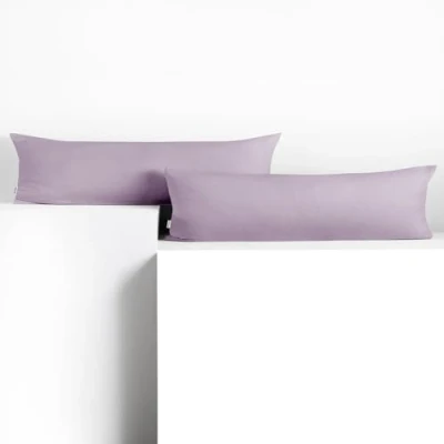 Abbildung von DecoKing 2 Kissenbezüge 20x145 cm Jersey Baumwolle Reißverschluss violett Amber