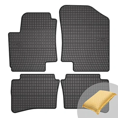 Abbildung von FROGUM EL Toro Gummimatten Ganzjähriges Set von Autofussmatte Auto Fußmatten für Hyundai i20 I 2008 2014 Beständiges Gummi Material 1,5cm Schutzkante