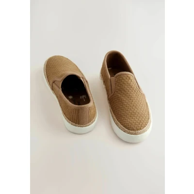 Abbildung von Next Regular FIT Slipper für Kinder, Größe: 29, Tan brown woven Schuhe