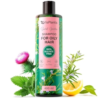 Abbildung von Vis Plantis Rosmarin Shampoo Fettiges Haar mit Mariendistel &amp; Zitronenmelisse Vegan Gegen Fettige Haare ohne Sulfate Parabene und Silikone Anti Schuppen Juckende Kopfhaut 400 ML