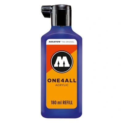 Abbildung von Molotow One4All Refill Acryl 180ml (Tinte zum Nachfüllen von Acrylmarkern, hochdeckend und permanent, schnell trocknend, für fast alle Untergründe) 249 ultramarinblau