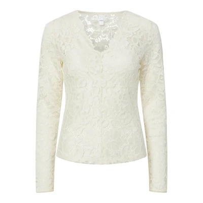 Abbildung von YAS Yaslacey Langarmshirt, Damen, Größe: XXL, Pristine