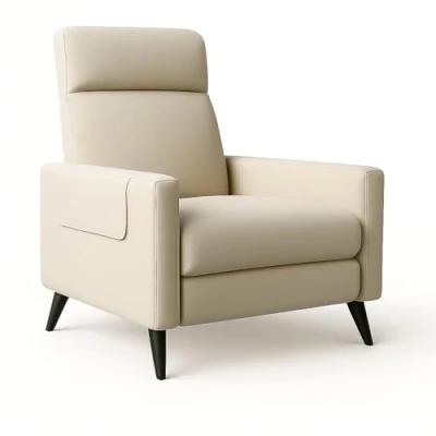 Abbildung von FLEXISPOT Relaxsessel, Pushback, Fernsehsessel mit Liegefunktion, Verstellbarer Schlafsessel im Wohnzimmer, Sessel Schlafzimmer, Beige