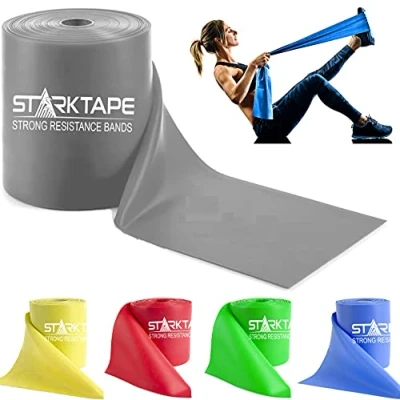 Abbildung von Starktape Resistance Bands Widerstandsbänder Latexfrei Professional Fitnessbänder für Home Training, Physiotherapie, Pilates, Krafttraining und Rehabilitation 23 Meter Grau