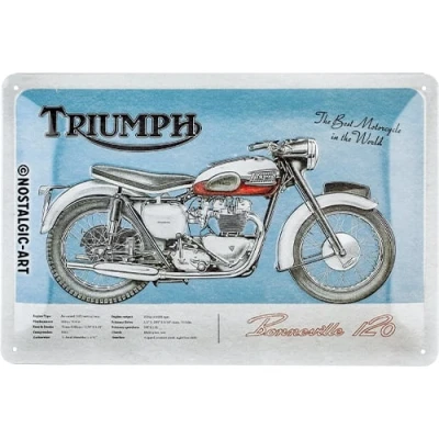 Abbildung von Nostalgic Art Retro Blechschild, 20 x 30 cm, Triumph Bonneville Geschenk Idee für Biker, aus Metall, Vintage Design