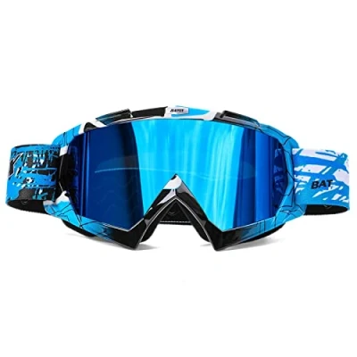 Abbildung von KINGBIKE Motocross Brille Mtb Dirt Bike ATV Crossbrille goggle Sicherheit Tactical Riding Motorradbrillen für Herren Damen Jugend Fit ÜBer (Blau blau, Erwachsene)