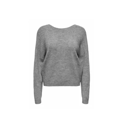 Abbildung von ONLY Manifesta Strickpullover, Damen, Größe: Large, Light grey melange