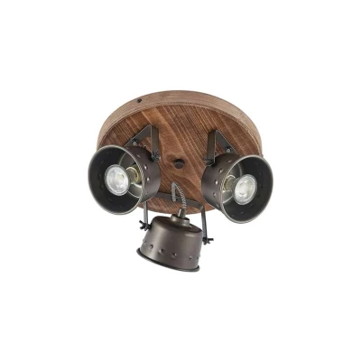 Abbildung von Lindby Deckenstrahler Rubinjo, Ø 31 cm, dreiflammig, Holz