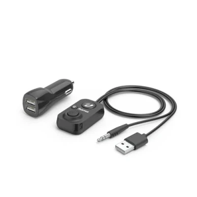 Abbildung von Hama Bluetooth® Freisprecheinrichtung für Kfz mit AUX In BT Audio Adapter USB 3,5 mm Klinke, 100 cm