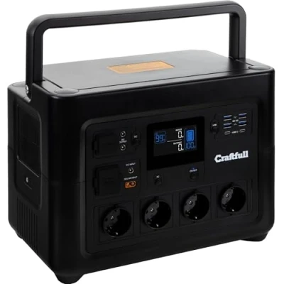Abbildung von Craftfull Powerstation Fast Charge PS1800 𝟑 𝐉𝐚𝐡𝐫𝐞 𝐆𝐚𝐫𝐚𝐧𝐭𝐢𝐞 1800 Watt Lithium LiFePO4 Akku 80% nach &gt; 2000 Ladezyklen USB C/USB A/KFZ/Schuko /Hohlstecker (0% MwSt. Watt)