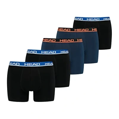 Abbildung von Head 5 PACK Basic Boxershorts Black blue, Herren, Größe: Small, blue
