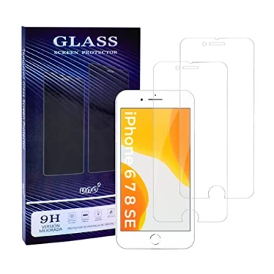 Abbildung von UNO&#039;UNO MAS UNO VENTAS Schutz, 2 Einheiten, Displayschutz aus gehärtetem Glas, kompatibel mit iPhone 7 und 8. HD Hartglas, geeignet für