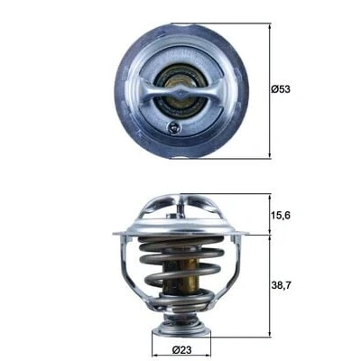 Abbildung von MAHLE ORIGINAL TX 123 95D Kühlwasserthermostat 95 53 mit Dichtung AUDI: A4 B8 Avant, A3 Schrägheck, Sportback, VOLKSWAGEN: GOLF 6
