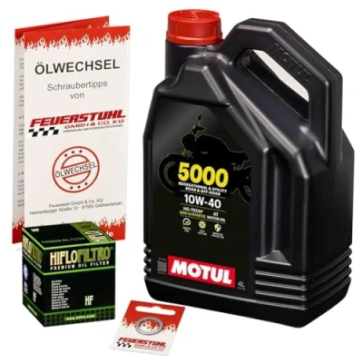 Abbildung von Öl &amp; Ölfilter für Honda CB 500, 1996 2003 (PC32), Ölwechsel Set 10W 40 Motoröl + HiFlo Filter Dichtring(e)