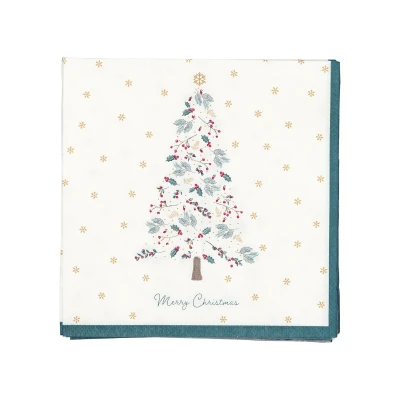 Abbildung von Greengate Lucie Xmas Papierserviette white small 25x25cm 20pcs